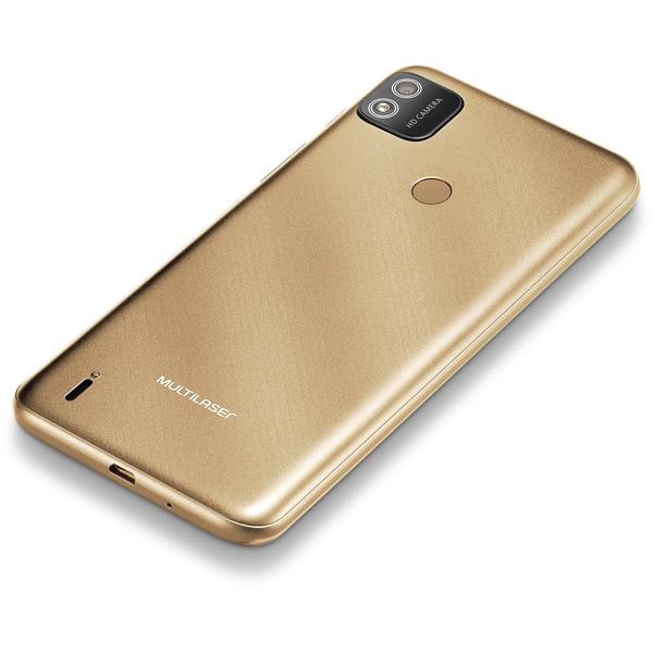 Smartphone Multi G 2, Android 11, 32GB de Armazenamento, Câmera Frontal de 5MP, Câmera Traseira de 8MP, Tela de 6.1", Dourado, P9155, Multi - CX 1 UN