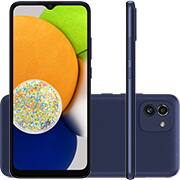 Smartphone Galaxy A03, Android 11, 64GB de Armazenamento, Câmera Frontal de 5MP, Câmera Traseira Dupla de 48MP + 2MP, Tela de 6.5, Azul, Samsung - CX 1 UN