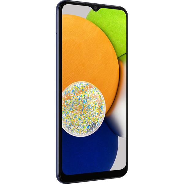 Smartphone Galaxy A03, Android 11, 64GB de Armazenamento, Câmera Frontal de 5MP, Câmera Traseira Dupla de 48MP + 2MP, Tela de 6.5", Azul, Samsung - CX 1 UN