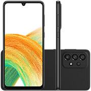Smartphone Galaxy A33,5G,  Android 12, 128GB ,Tela 6.4, Câmera frontal de 13MP, Câmera traseira Quádrupla de 48 MP + 8.0 MP + 5.0 MP + 2.0 MP, Preto, SM-A336M/DSN, Samsung - CX 1 UN