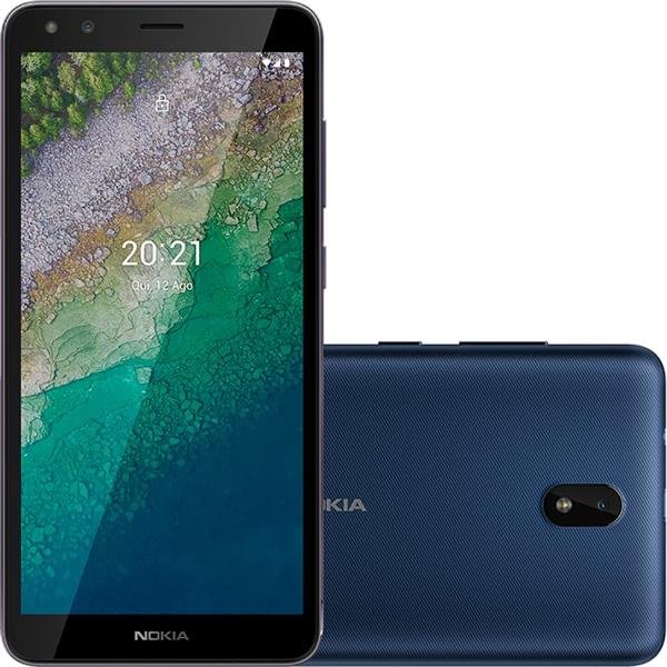 Smartphone Nokia C01 Plus Android 11, 4G, 32 GB de Armazenamento, Câmera Frontal de 5MP, Câmera Traseira 5MP, Tela de  5.45", Azul, NK040, Nokia - CX 1 UN
