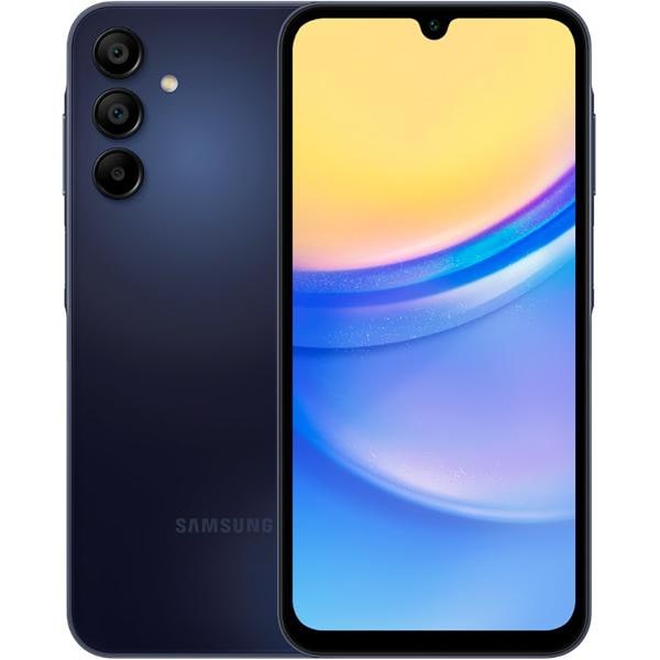 Smartphone Galaxy A15, Android 14, 128GB de Armazenamento, Câmera Selfie de 13MP, Câmera Tripla Traseira 50MP + 5MP + 2MP, Tela Infinita de 6.5", Dual Chip, Azul escuro, Samsung - CX 1 UN