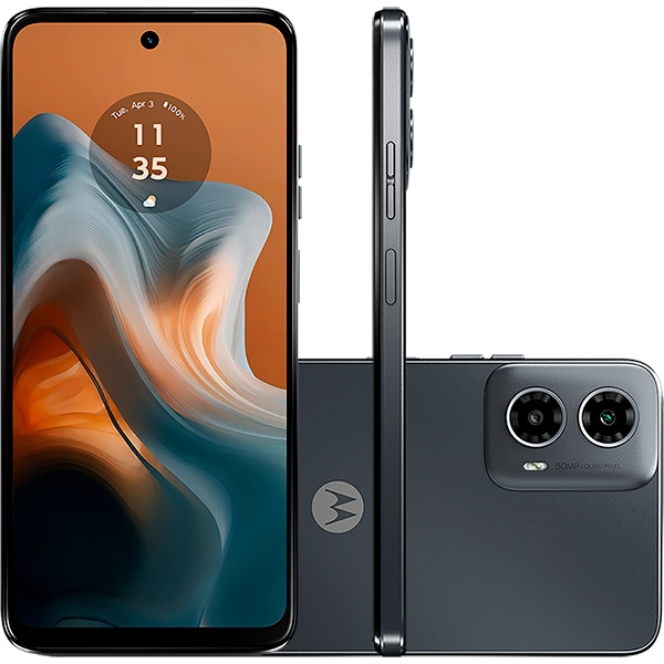 Smartphone Moto G34, XT2363, Android 14, 128GB de Armazenamento, Câmera Frontal de 16MP, Câmera Traseira 50MP + 2MP, Tela 6.5", Preto, Motorola - CX 1 UN