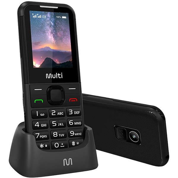 Telefone celular Vita, Dual Chip 4g, tela de 1,8" polegadas, Bluetooth, Preto, P9225, Multi - CX 1 UN