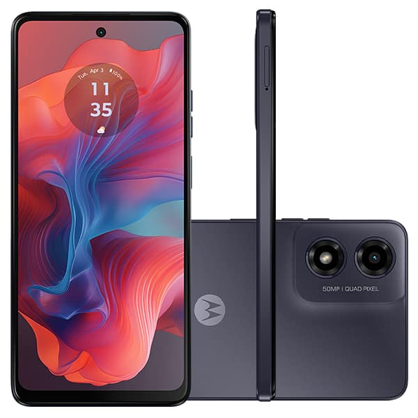 Smartphone Moto G04S, XT2421-6, Android 14, 128GB de Armazenamento, Câmera Frontal de 8MP, Câmera Traseira 50MP, Tela 6.6", Grafite, Motorola - CX 1 UN