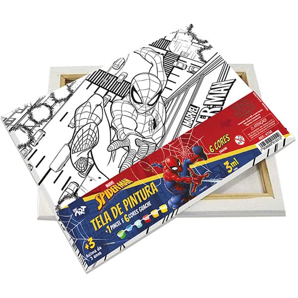 Tela de pintura 22x16cm Homem Aranha (Kit) 4750 Dac PT 1 UN