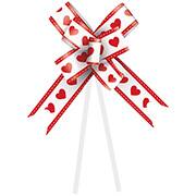 Laço para presente pronto, 32mm, coração, branco, 1830017, Cromus - PT 10 UN