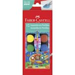 Aquarelas Em Pastilhas 12 Cores Com Pincel Faber-Castell CX 1 UN