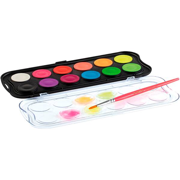 Aquarela em pastilhas fluorescente, 12 Cores, F351400, Giotto - ET 1 UN Aquarela em pastilhas fluorescente, 12 Cores, F351400, Giotto - ET 1 UN