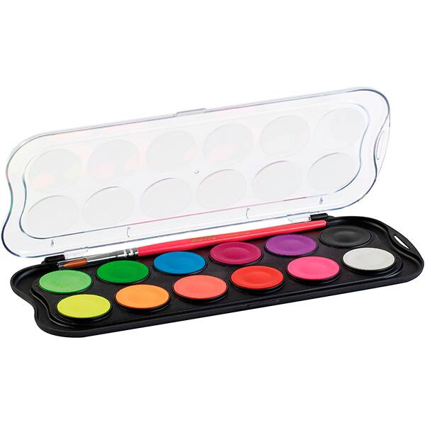 Aquarela em pastilhas fluorescente, 12 Cores, F351400, Giotto - ET 1 UN Aquarela em pastilhas fluorescente, 12 Cores, F351400, Giotto - ET 1 UN