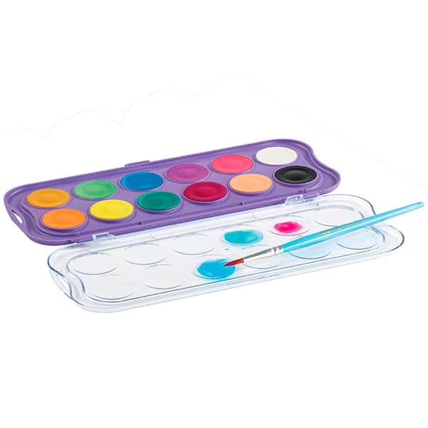 Aquarela 12 cores em pastilha + pincel Candy F351600 Giotto CX 1 UN