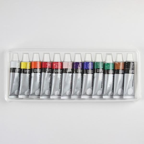 Tinta Aquarela Simply, 12ml, com 12 cores, 134500100, Daler Rowney - CX 1 UN