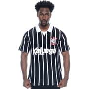 Camisa Corinthians Retrô 1990 Kalunga, Número 10, Polo Listrada, Fio Tinto, Tamanho P, 33575, Corinthians - PT 1 UN Camisa Corinthians Retrô 1990 Kalunga, Número 10, Polo Listrada, Fio Tinto, Tamanho P, 33575, Corinthians - PT 1 UN