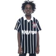 Camisa Corinthians Infantil Retrô 1990 Kalunga, Polo Listrada, Fio Tinto, Tamanho 6, 33304, Corinthians - PT 1 UN Camisa Corinthians Infantil Retrô 1990 Kalunga, Polo Listrada, Fio Tinto, Tamanho 6, 33304, Corinthians - PT 1 UN