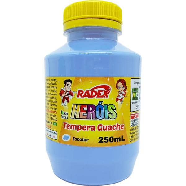 Tinta Guache, Azul Claro, 250ml, 8353, Radex - PO 1 UN