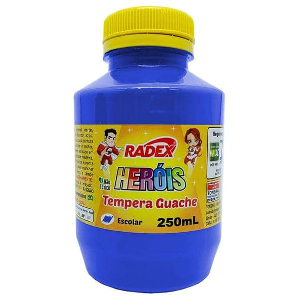 Tinta Guache, Azul Escuro, 250ml, 2570, Radex - PO 1 UN