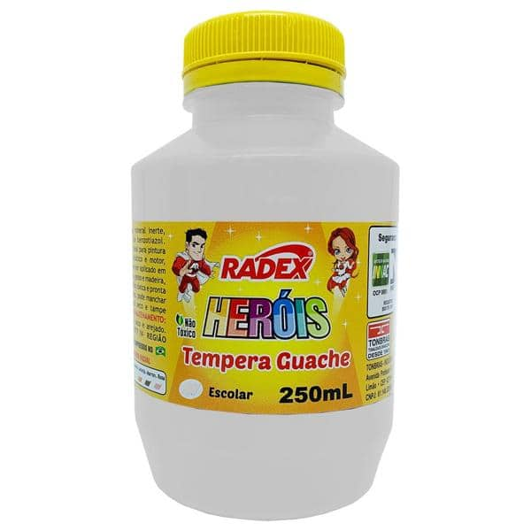 Tinta Guache, Branco 250ml, 2568, Radex - PO 1 UN