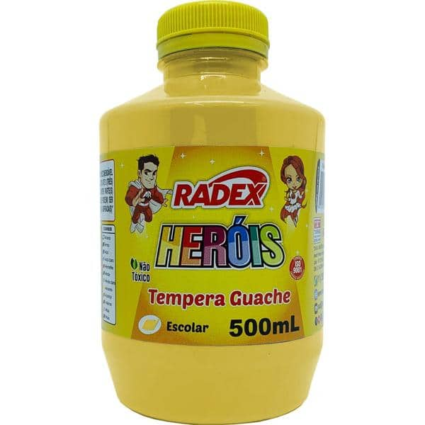 Tinta Guache, Amarelo 500ml, 2566, Radex - PO 1 UN