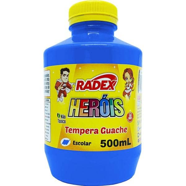 Tinta Guache, Azul Escuro, 500ml, 8353, Radex - PO 1 UN