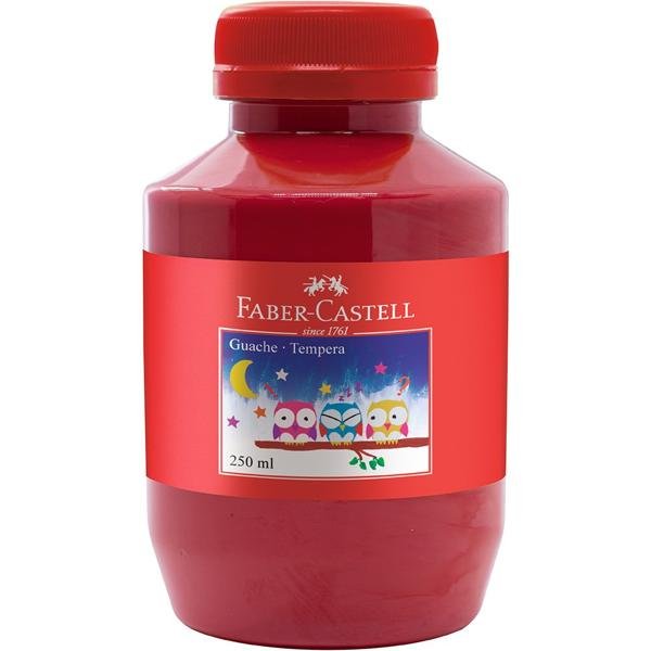 Tinta Guache Faber-Castell 250ml, Vermelho PT 1 UN