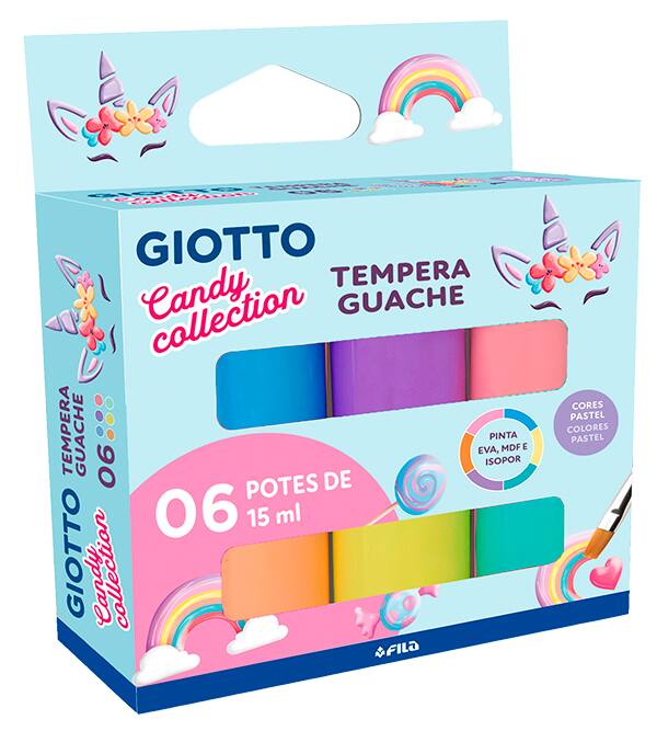 Tinta guache 15 ml c/6 cores candy collection 022000 Giotto CX 1 UN Tinta guache 15 ml c/6 cores candy collection 022000 Giotto CX 1 UN