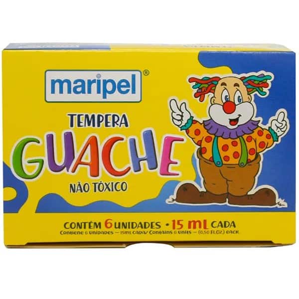 Tinta guache 15ml c/6 cores 7000 Maripel CX 1 UN