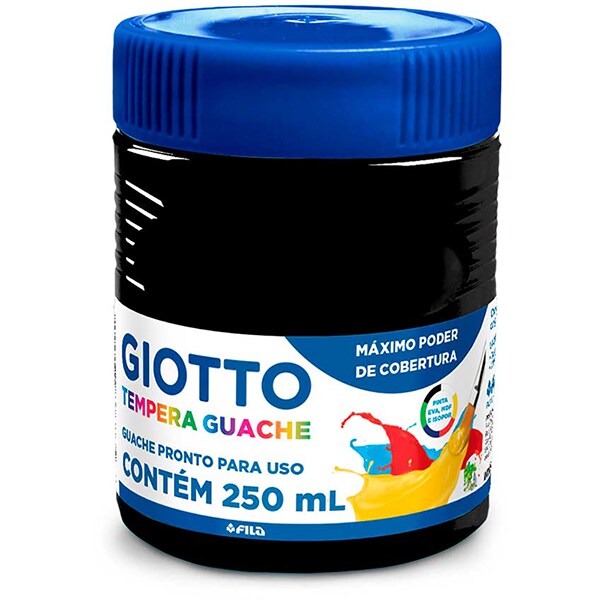 Tinta guache 250 ml preto Giotto PO 1 UN