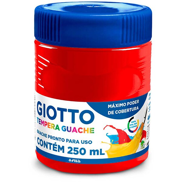 Tinta guache 250 ml vermelho fogo Giotto PO 1 UN