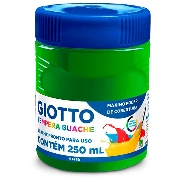 Tinta guache 250 ml verde folha 014025 Giotto PO 1 UN