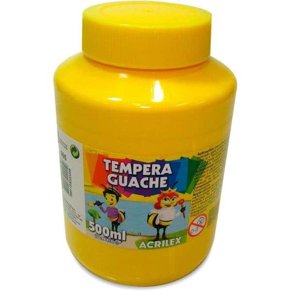 Tinta guache 500 ml amarelo ouro 505 Acrilex PO 1 UN