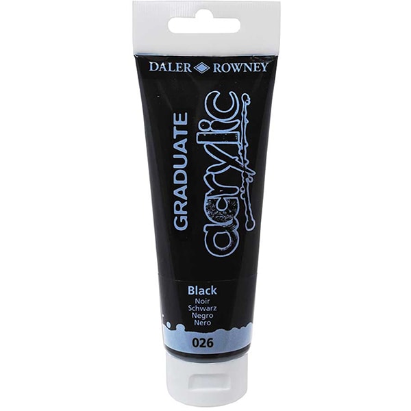 Tinta Acrílica Graduate, Preto, 120ml, 123120026, Daler Rowney - 1 UN