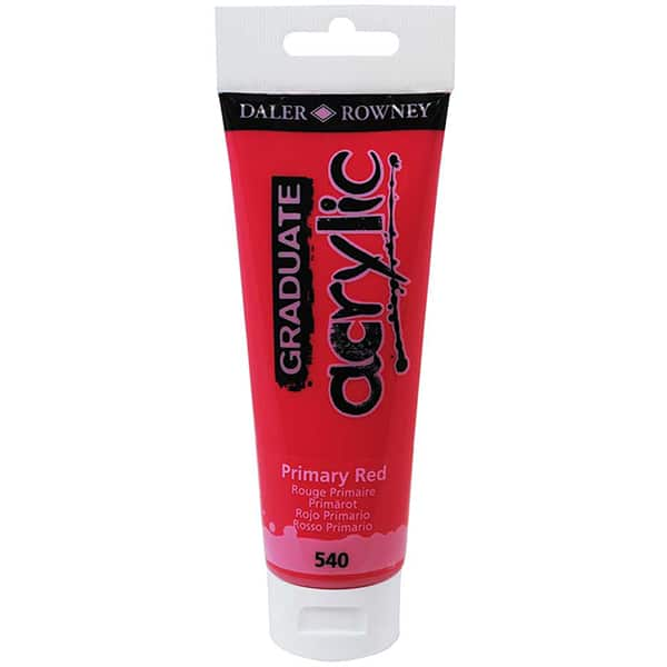 Tinta Acrílica Graduate, Vermelho Primário, 120ml, 123120540, Daler Rowney - 1 UN