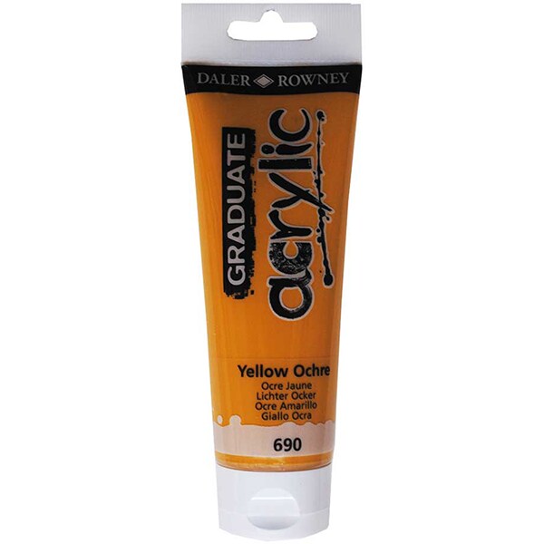 Tinta Acrílica Graduate, Amarelo Ocre, 120ml, 123120690, Daler Rowney - 1 UN