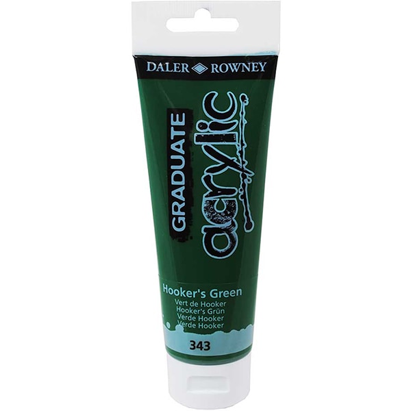 Tinta Acrílica Graduate, Verde Hooker, 120ml, 123120343, Daler Rowney - 1 UN