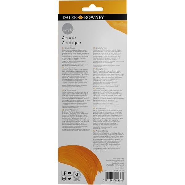 Tinta acrilica Dr.Simply, 12ml, com 12 cores, 126500012, Daler Rowney - CX 12 UN