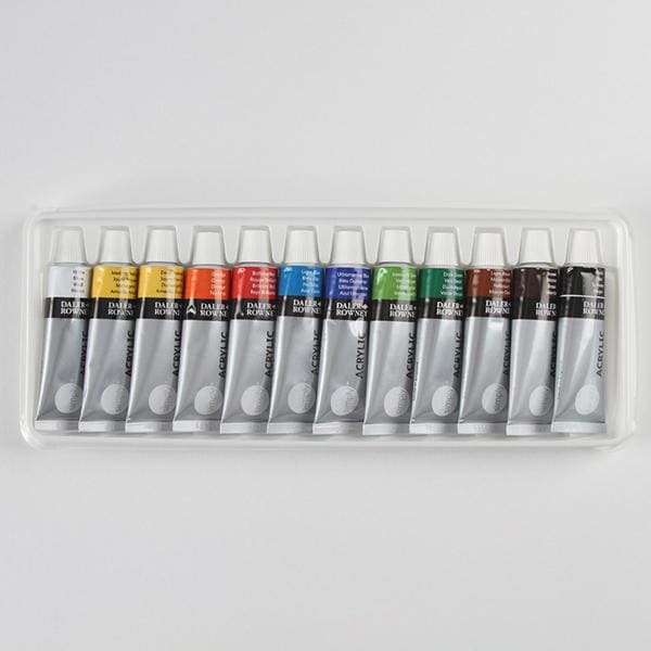 Tinta acrilica Dr.Simply, 12ml, com 12 cores, 126500012, Daler Rowney - CX 12 UN