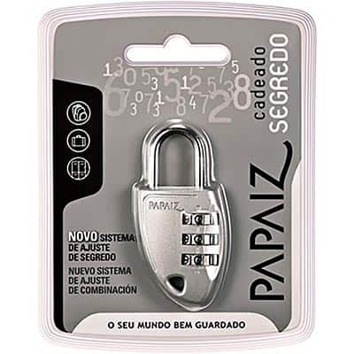 Cadeado c/segredo prata CS23 Papaiz BT 1 UN