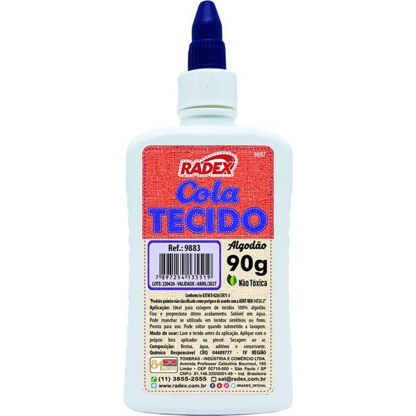 Cola para tecidos 90g, 9883, Radex - 1 UN