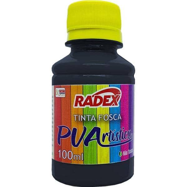 Tinta PVA para artesanato Preto, 9680, Radex - 1 UN