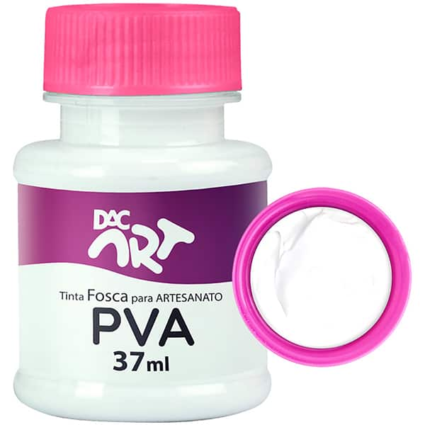 Tinta PVA para Artesanato, Fosca, 37ml, Branco, 26001-1, DAC - 1 UN