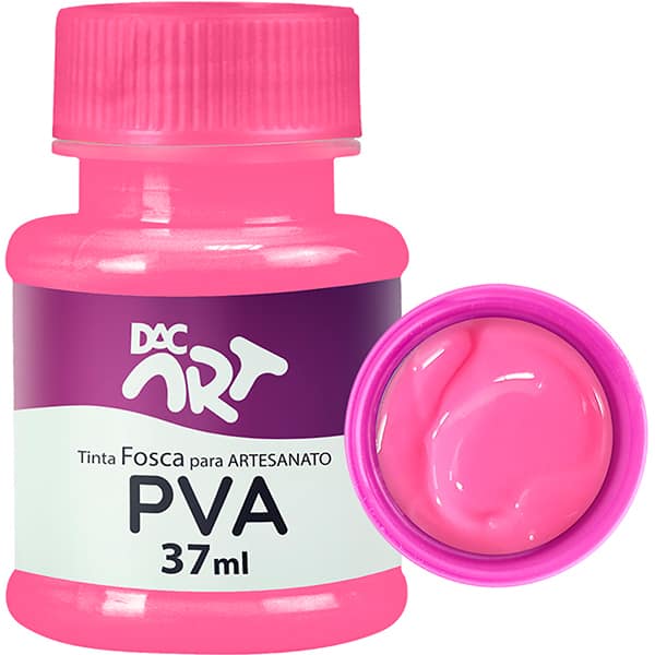 Tinta PVA para artesanato, Fosca, 37ml, Rosa, 26001-16, DAC - 1 UN