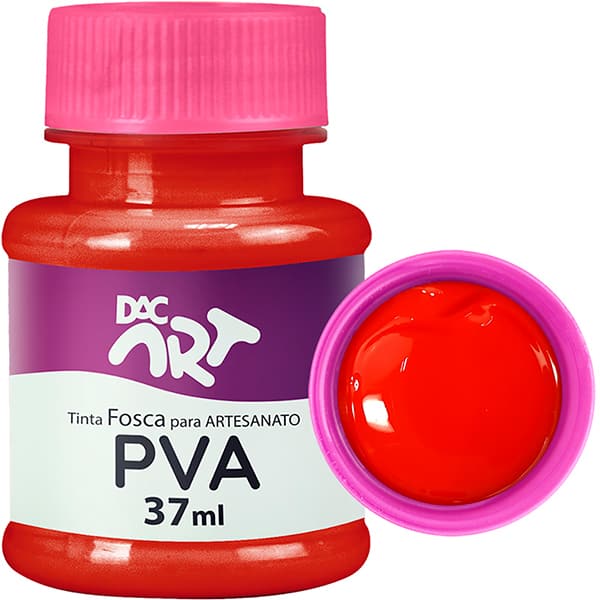 Tinta PVA para artesanato, Fosca, 37ml, Vermelho fogo, 26001-18, DAC - 1 UN