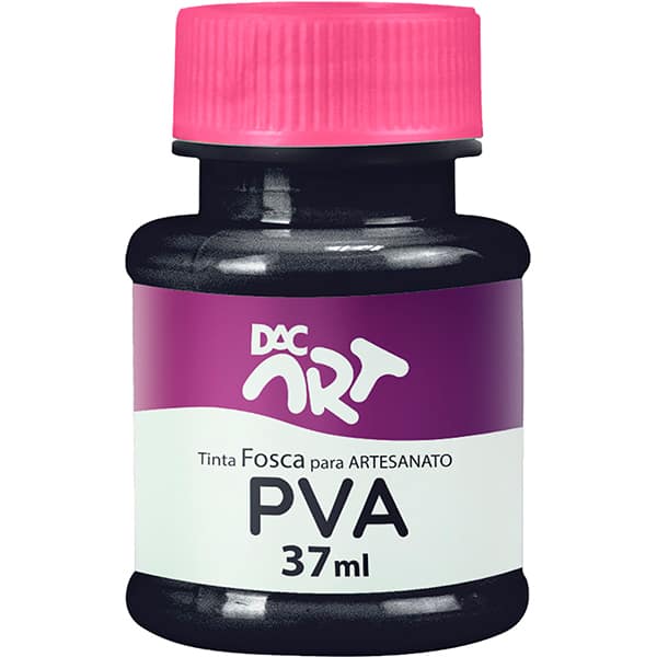 Tinta PVA para Artesanato, Fosca, 37ml, Preta, 26001-2, DAC - 1 UN