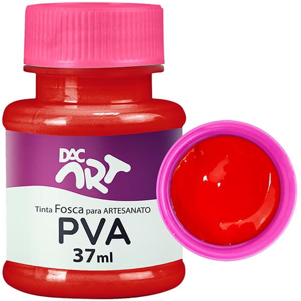 Tinta PVA para Artesanato, Fosca, 37ml, Vermelho Tomate, 26001-7, DAC - 1 UN