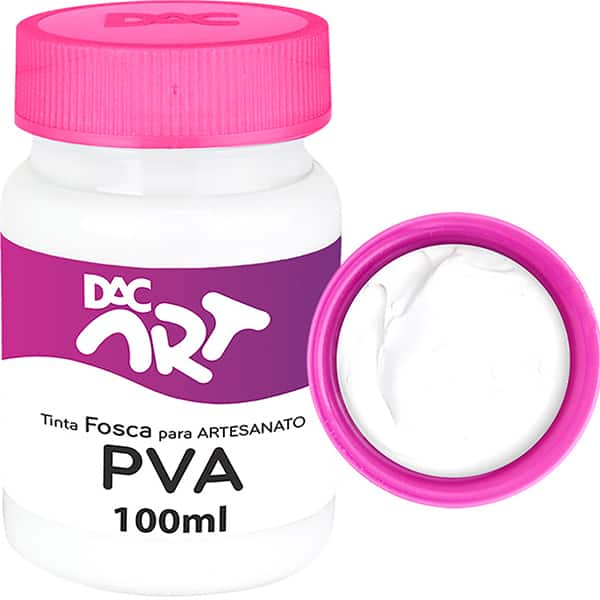 Tinta PVA para Artesanato, Fosca, 100ml, Branco, 26002-1, DAC - 1 UN