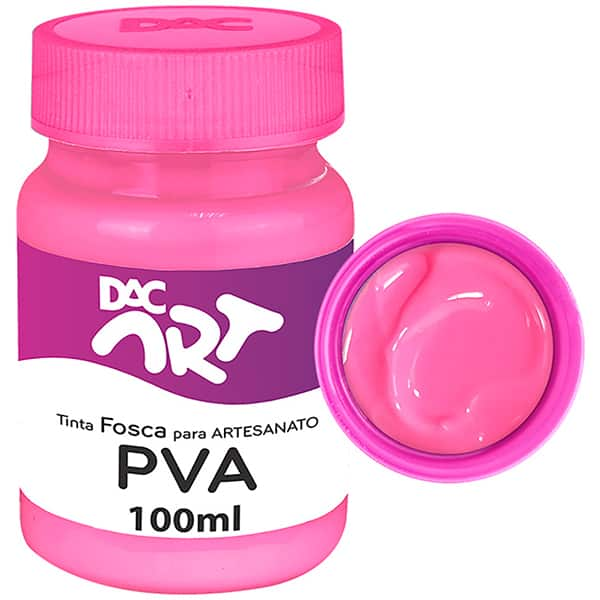 Tinta PVA para artesanato, Fosca, 100ml, Rosa, 26002-16, DAC - 1 UN