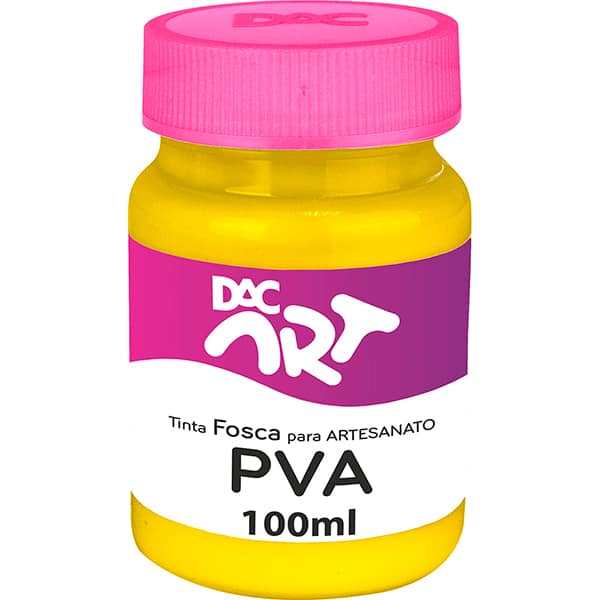 Tinta PVA para artesanato, Fosca, 100ml, Amarelo Ouro, 26002-3 DAC - 1 UN