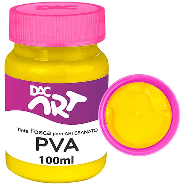 Tinta PVA para artesanato, Fosca, 100ml, Amarelo Ouro, 26002-3 DAC - 1 UN