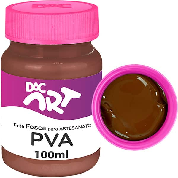 Tinta PVA para artesanato, Fosca, 100ml, Marrom, 26002-5, DAC - 1 UN