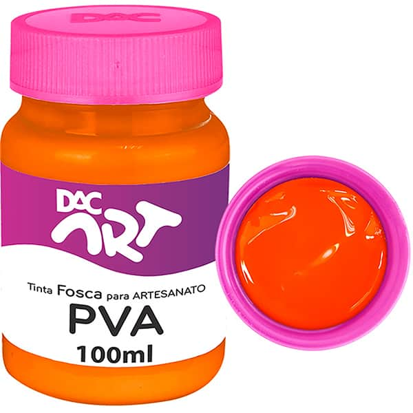 Tinta PVA para artesanato, Fosca, 100ml, Laranja, 26002-9, DAC - 1 UN